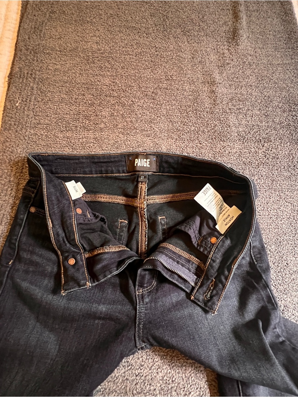 PAIGE Men's Dark Black Slim Straight Jeans